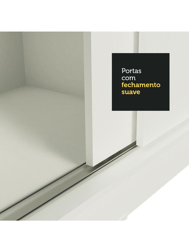 Guarda-roupa solteiro madesa tokio 2 portas de correr 2 gavetas - branco