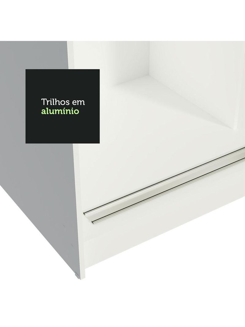 Guarda-roupa solteiro madesa tokio 2 portas de correr 2 gavetas - branco