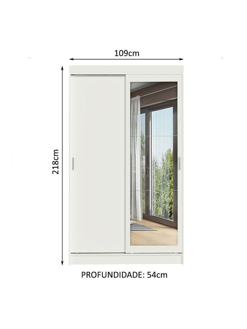 Guarda-roupa solteiro madesa tokio 2 portas de correr com espelho 2 gavetas