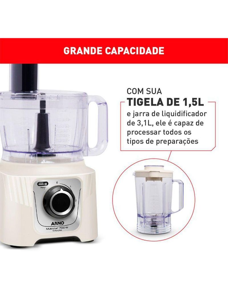 Multiprocessador MP62 16 Funções 2 Velocidades 700W Marfim 110V