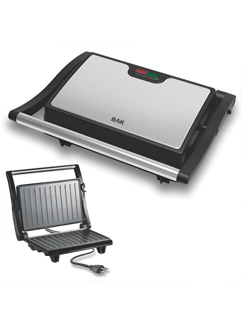 Mini Grill Elétrico De Inox Grelha Antiaderente Cozinha 220V