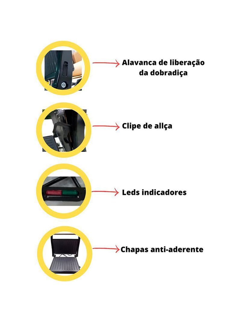 Mini Grill Elétrico De Inox Grelha Antiaderente Cozinha 220V