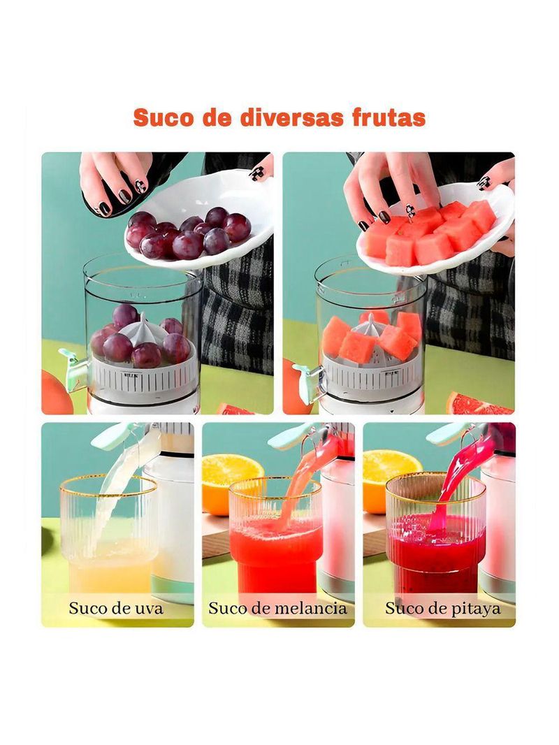 Espremedor Extrator Suco Laranja Limão Frutas Portatil Usb - Seu Suco Na Hora, Sem Esforço