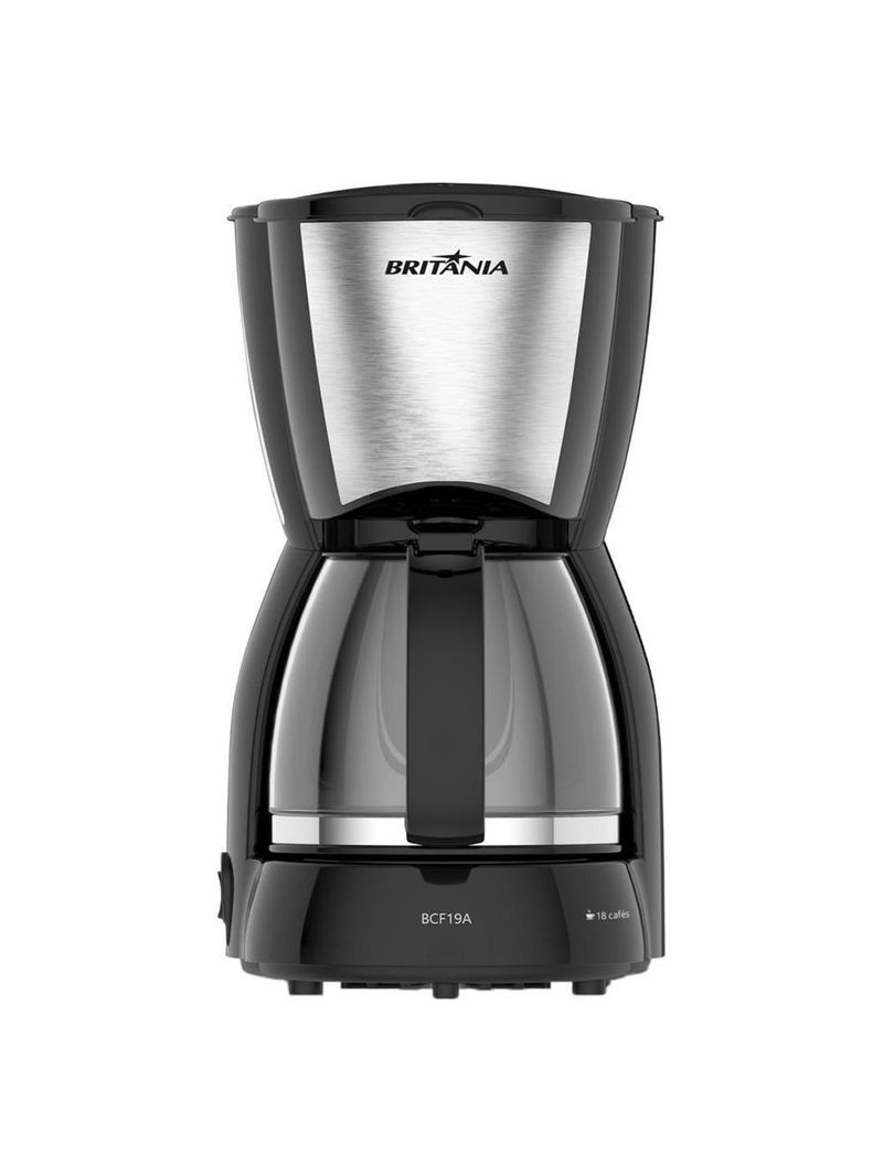 Cafeteira elétrica britânia bcf19 18 xícaras - preto e inox