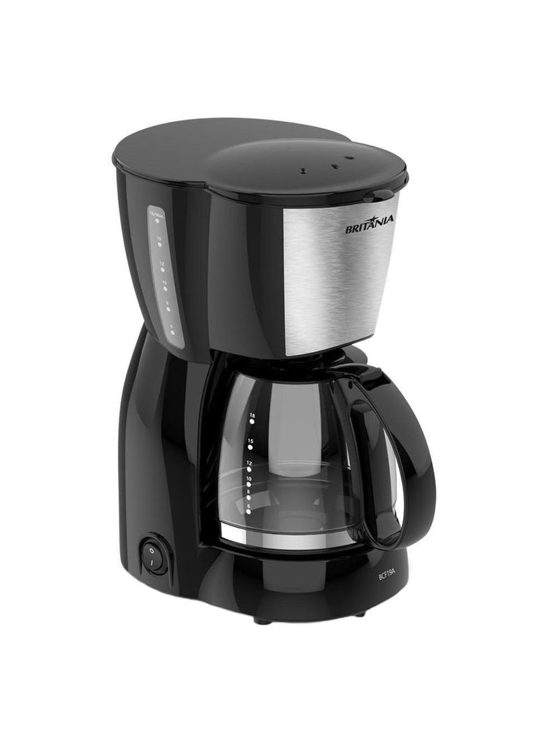 Cafeteira elétrica britânia bcf19 18 xícaras - preto e inox