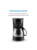 Cafeteira elétrica elgin coffee break 15 xícaras preta 650w filtro permanente sistema corta-pingo