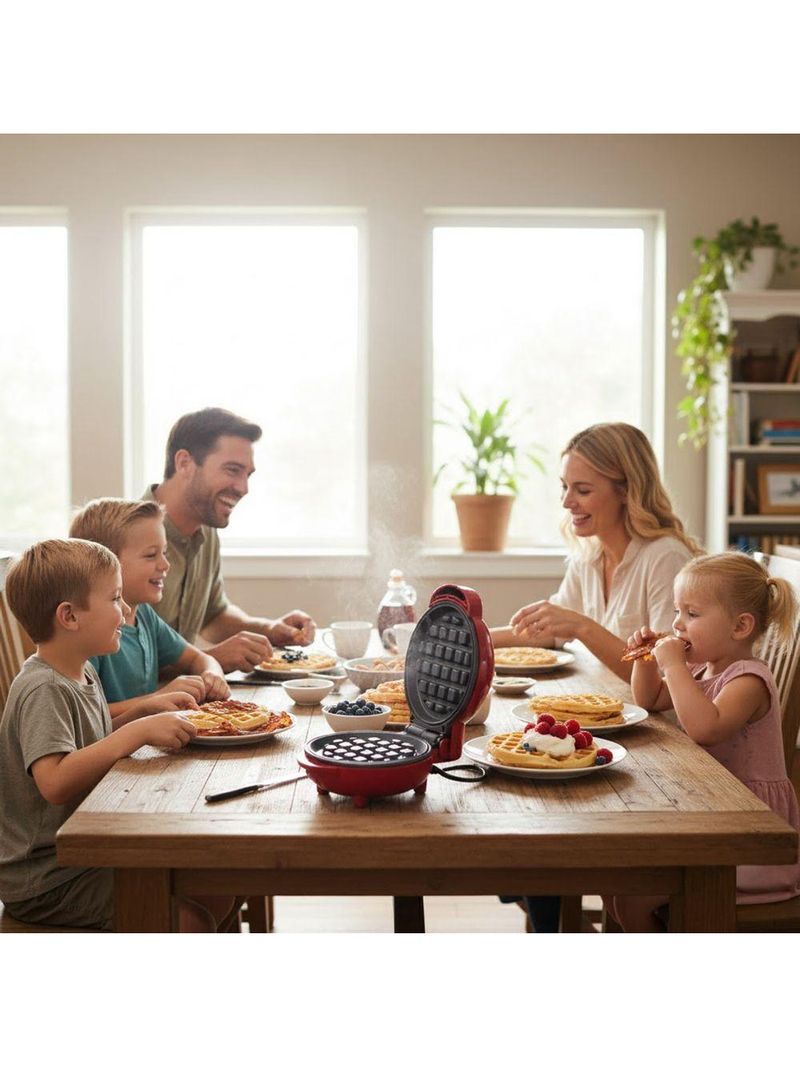 Máquina Waffle Mini Elétrica Lanches Diversão 110V - Pequena, Potente E Fácil De Limpar