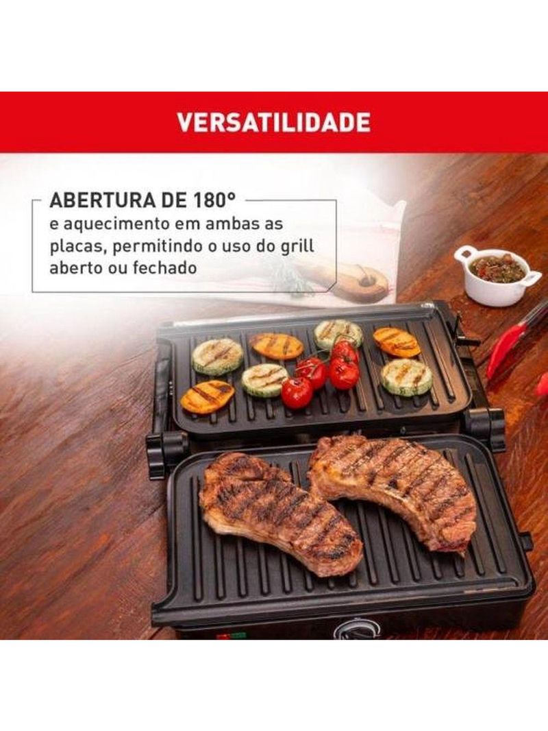 Grill Arno Dual Gnox Inox Com Abertura De 180° 110V