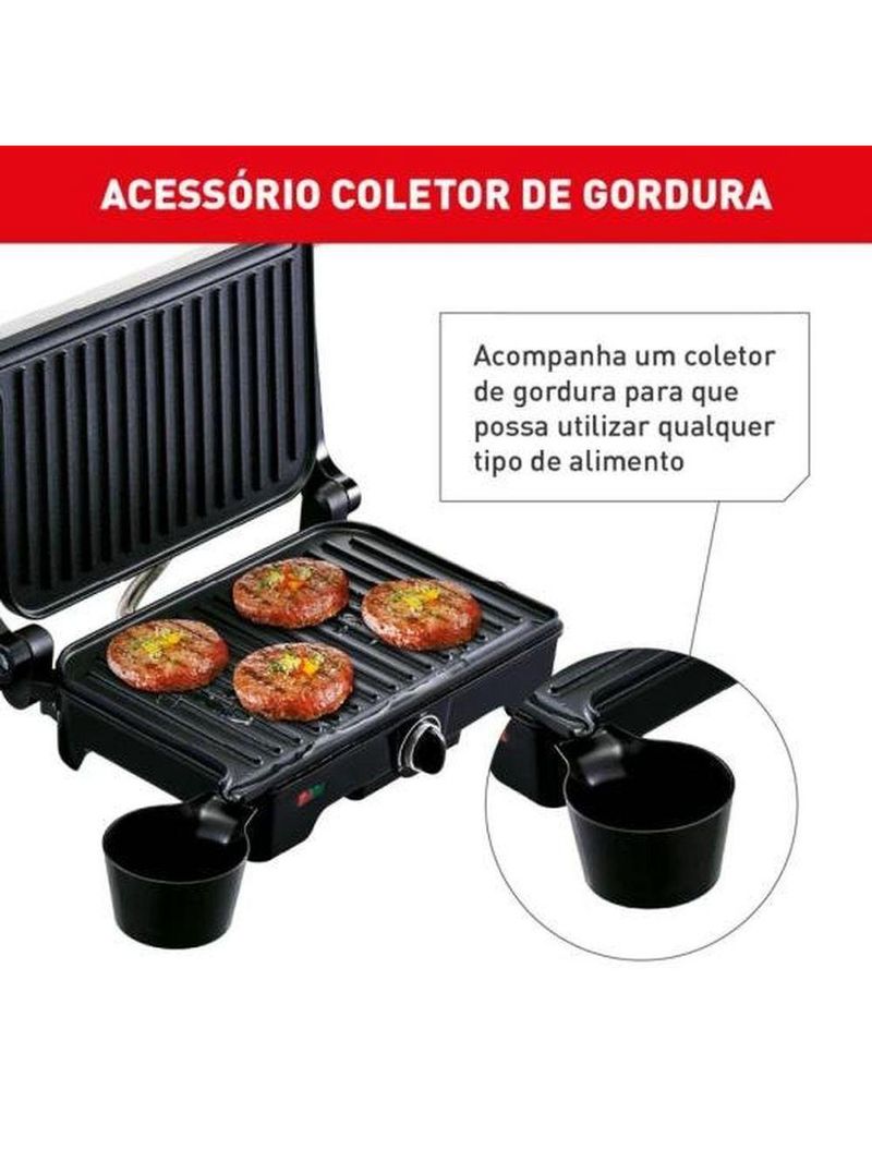 Grill Arno Dual Gnox Inox Com Abertura De 180° 110V
