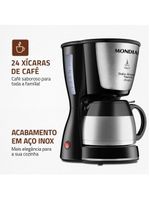 Cafeteira elétrica mondial dolce arome thermo inox c-33 jt 24 xícaras - preta