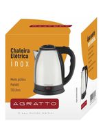 Chaleira Elétrica Agratto Ce02 Prata Em Aço Inox 220v