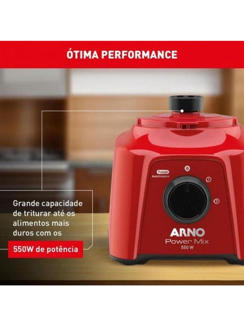 Liquidificador Arno Power Mix 550w Vermelho 220v