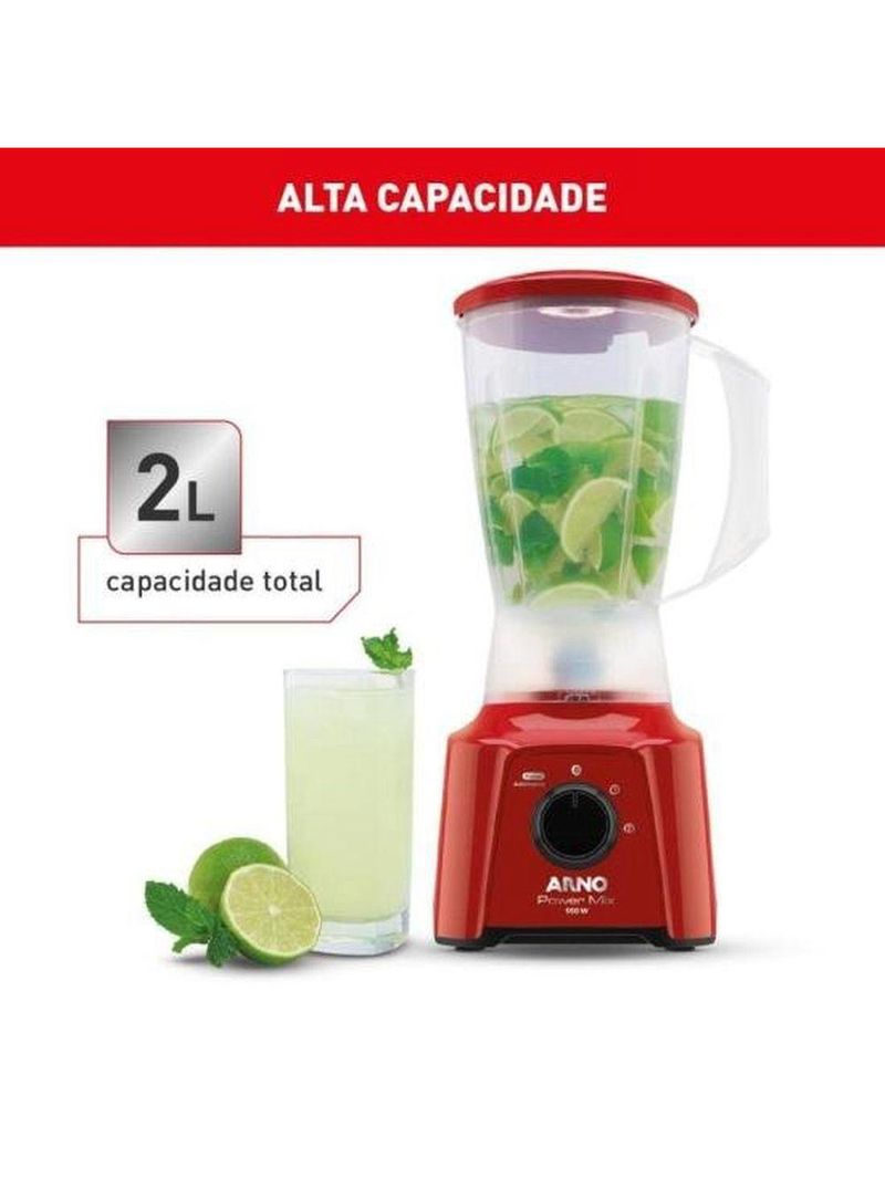 Liquidificador Arno Power Mix 550w Vermelho 110V