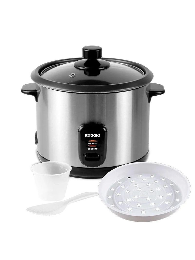 Panela De Arroz Elétrica 8 Xícaras 1,5L 500W Inox 110V