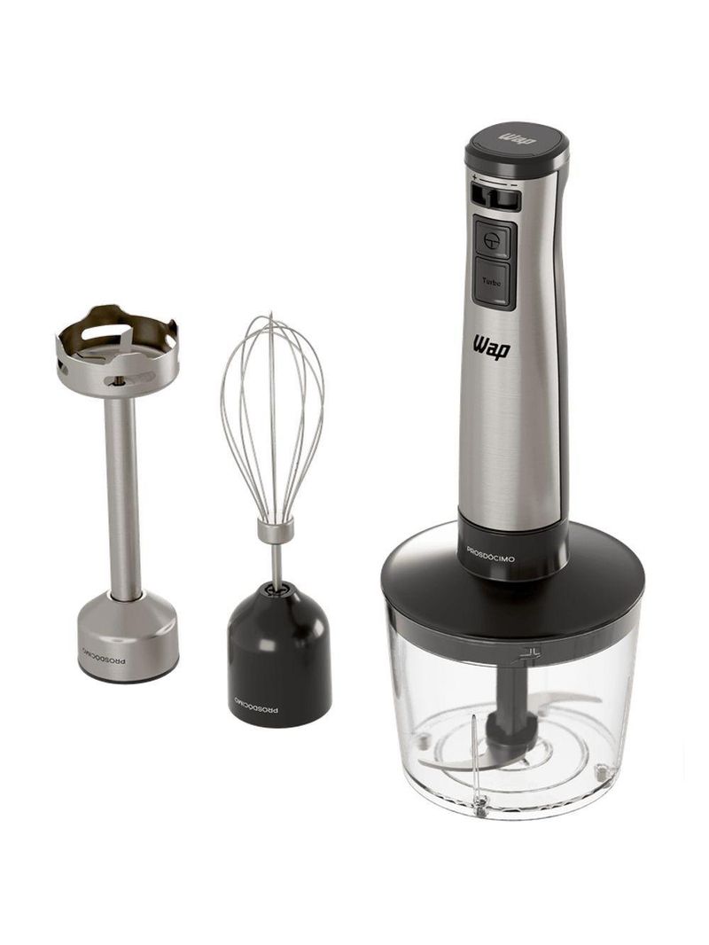 Mixer 3 Em 1 Wap Processador Portátil Inox Com Batedor De Claras 220V