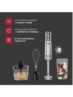 Mixer 3 Em 1 Wap Processador Portátil Inox Com Batedor De Claras 220V