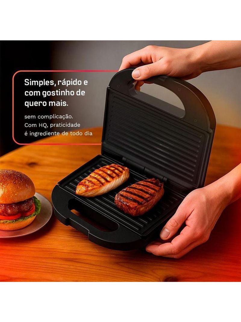 Sanduicheira E Grill HQ 750w Antiaderente Preto 110V