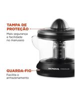 Espremedor De Frutas Mondial 1,2L 30W Premium E-02 Preto 110V