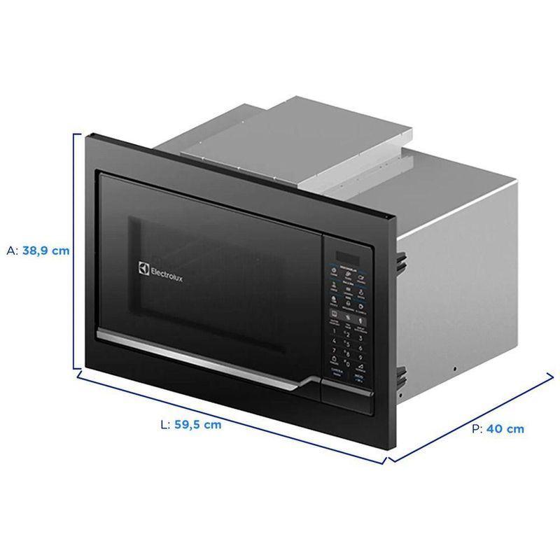 Micro Ondas de Embutir Electrolux ME3EP 34L 1400W Menu Kids Menu Light Preto 110V