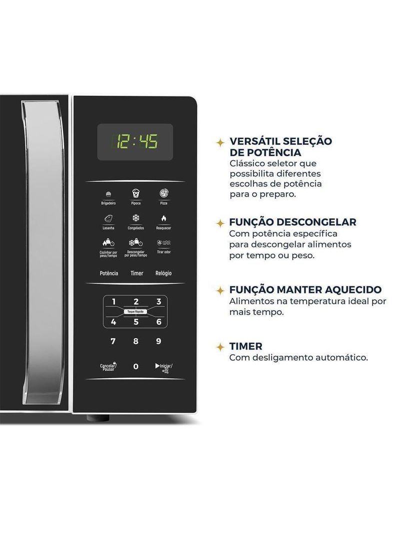 Micro-­ondas 20 Litros Britânia Pintura Limpa Fácil BMO23 1100W 110V