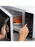 Micro-ondas Midea 35L Branco Porta Preta Smartplate MXSA35P 127v