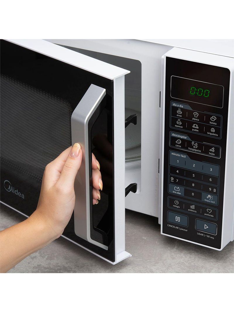 Micro-ondas Midea 35L Branco Porta Preta Smartplate MXSA35P 127v