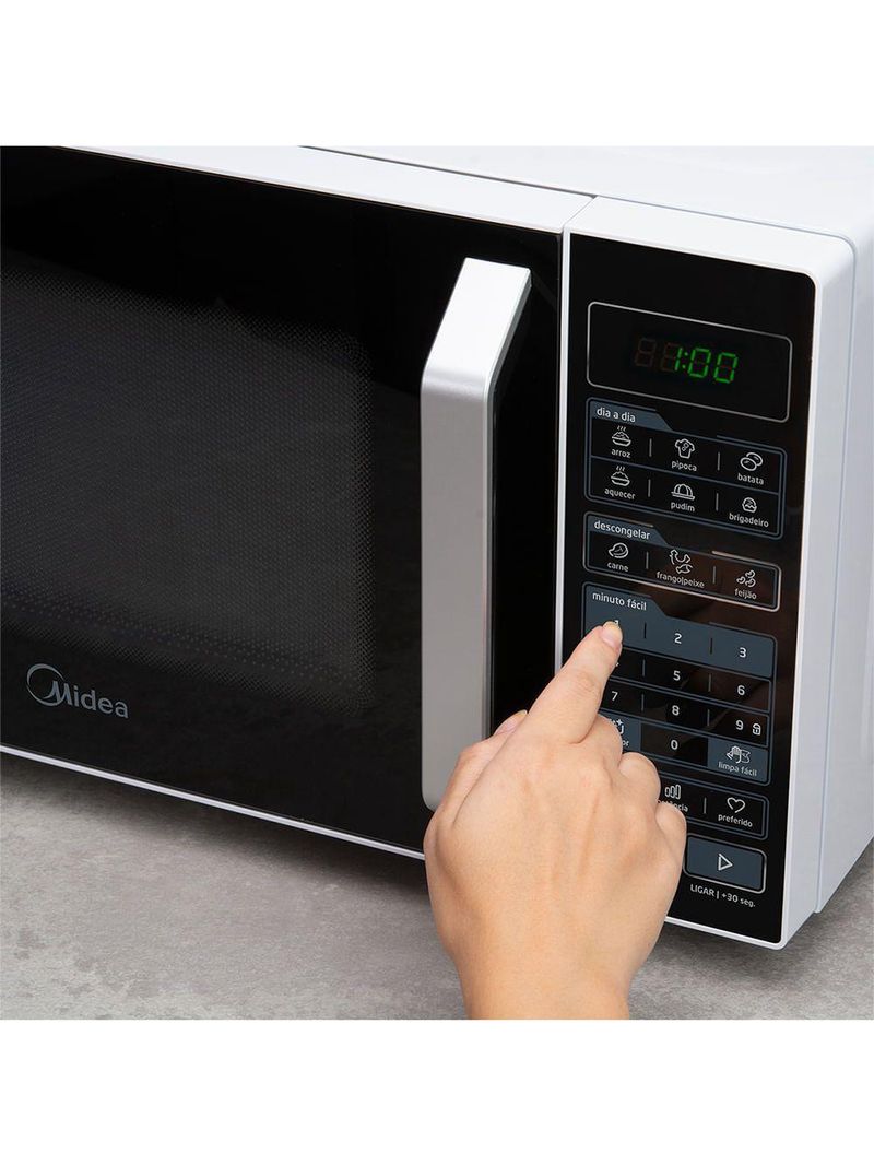 Micro-ondas Midea 35L Branco Porta Preta Smartplate MXSA35P 127v