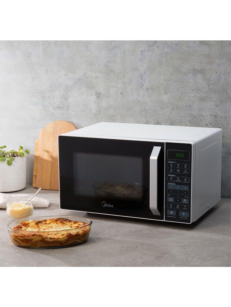 Micro-ondas Midea 35L Branco Porta Preta Smartplate MXSA35P 127v
