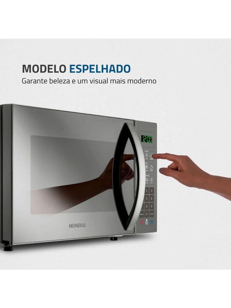 Micro-ondas Mondial 34 Litros produto desenvolvido com cor Espelhado Prata 220 V