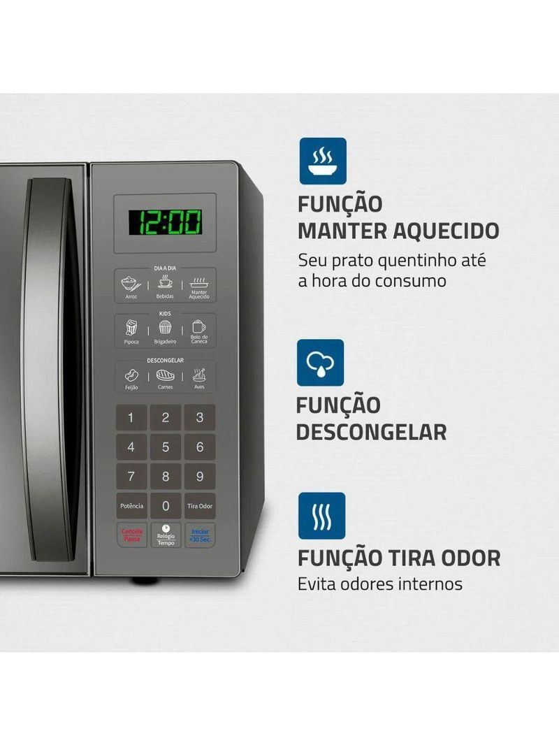 Micro-ondas Mondial 34 Litros produto desenvolvido com cor Espelhado Prata 220 V
