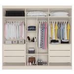 Guarda Roupa Casal Com Espelho 6 Portas 6 Gavetas - Oslo-off White - Made Marcs