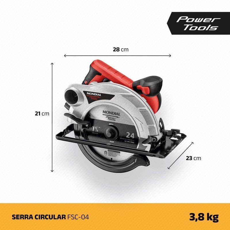 Serra Circular Mondial Power Tools 60hz Fsc-04 127V