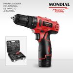 Parafusadeira Furadeira Maleta Bivolt Mondial Pi-11ma