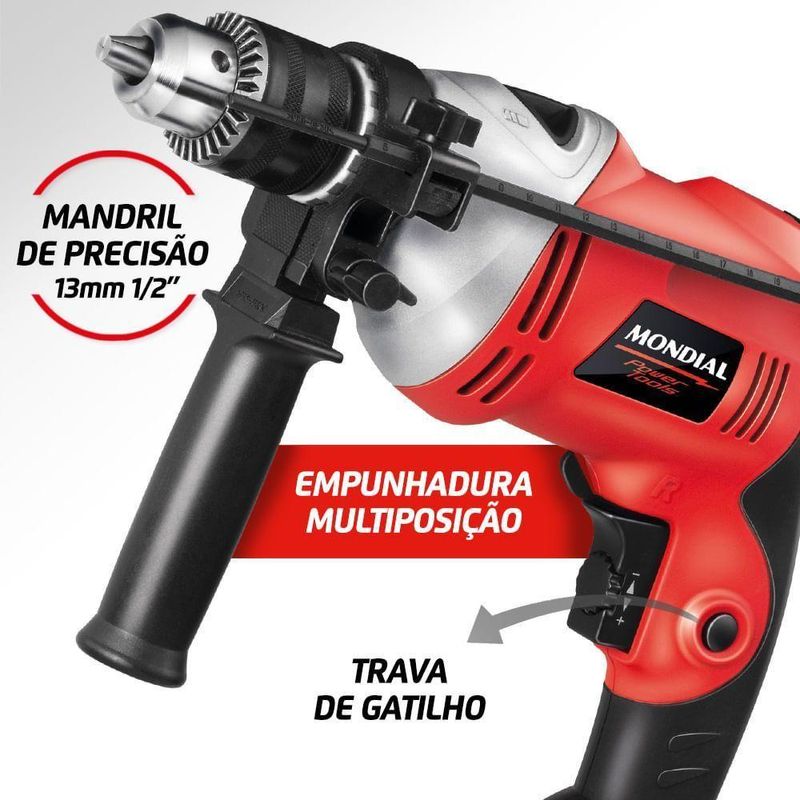 Furadeira De Impacto Power Tools Ffi-05 220v-vermelho