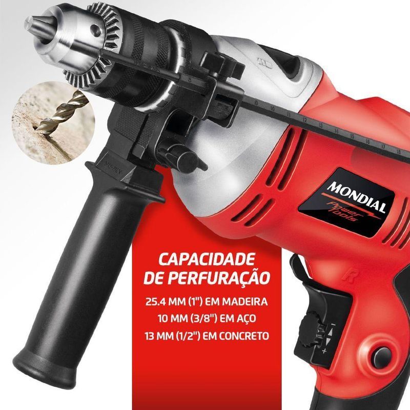 Furadeira De Impacto Power Tools Ffi-05 220v-vermelho