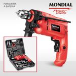 Kit Oficina Mondial Tools Nffi-07m Furadeira-127v-vermelho