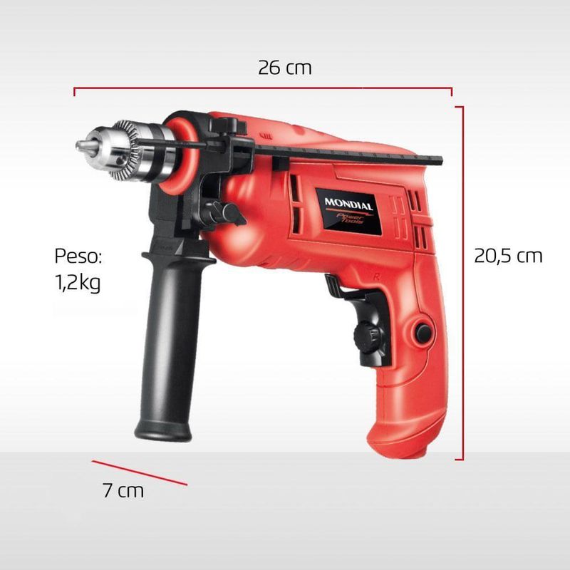 Kit Oficina Mondial Tools Nffi-07m Furadeira-127v-vermelho