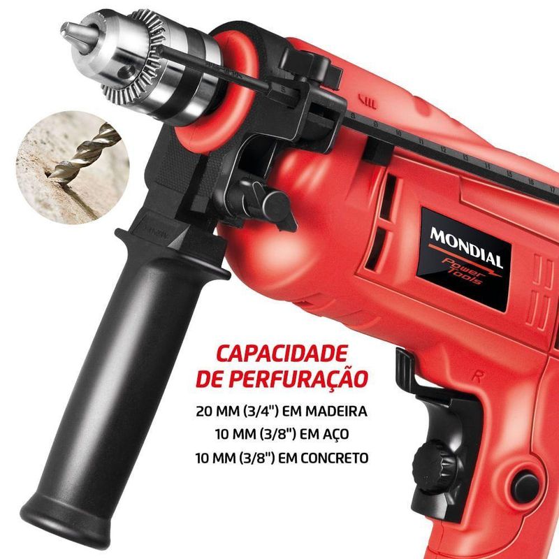 Kit Oficina Mondial Tools Nffi-07m Furadeira-220v-vermelho