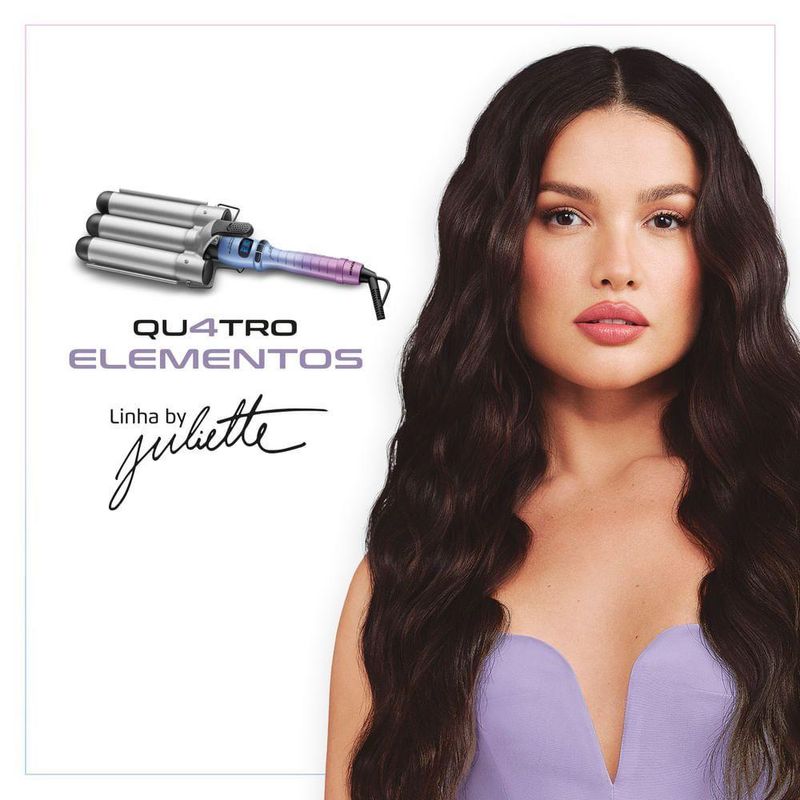 Modelador De Cachos Triondas By Juliette Mondial Azul/rosa MCT-JU-03 Bivolt