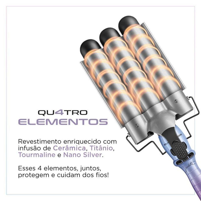 Modelador De Cachos Triondas By Juliette Mondial Azul/rosa MCT-JU-03 Bivolt