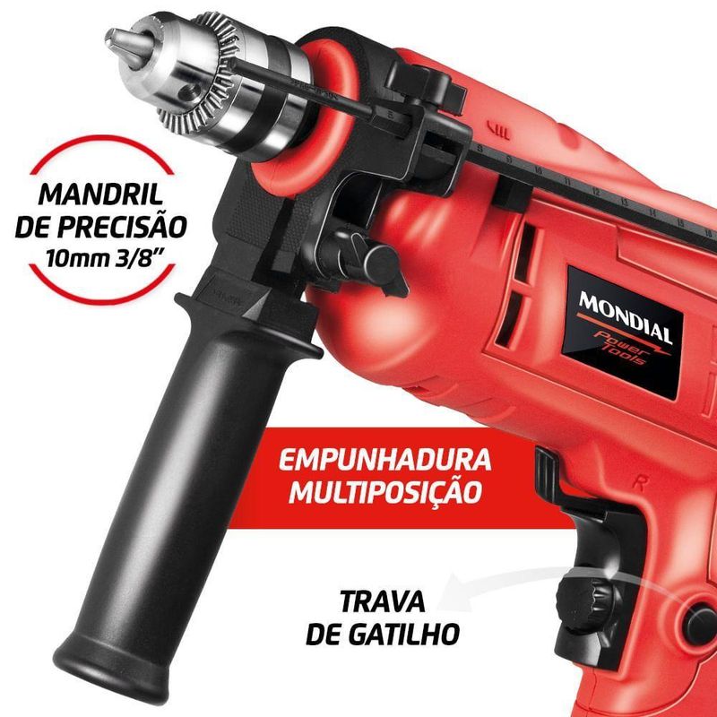 Furadeira De Impacto Mondial Power Tools Nffi-07-127v-vermelho