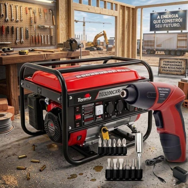 Parafusadeira 48v Ho031 Com Gerador 3,1kva 7hp Tg3200cxr Bivolt Multilaser Toyama