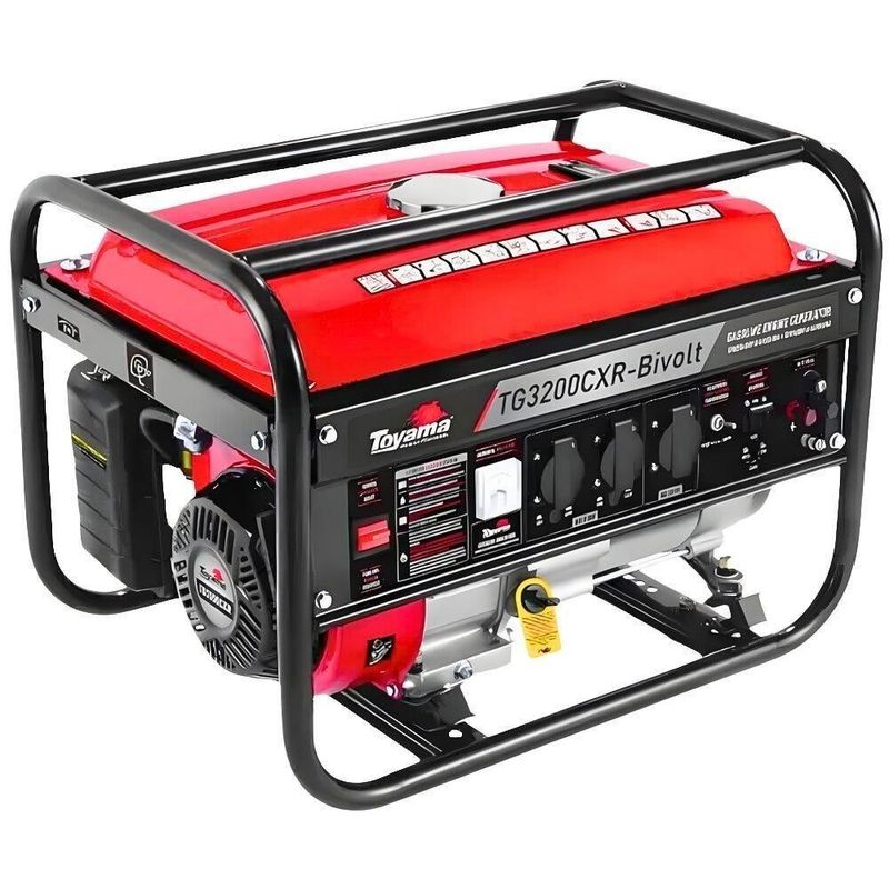 Gerador De Energia à Gasolina 3,1kva 4 Tempos 7 Hp Bivolt Tg3200cxr Toyama Bivolt
