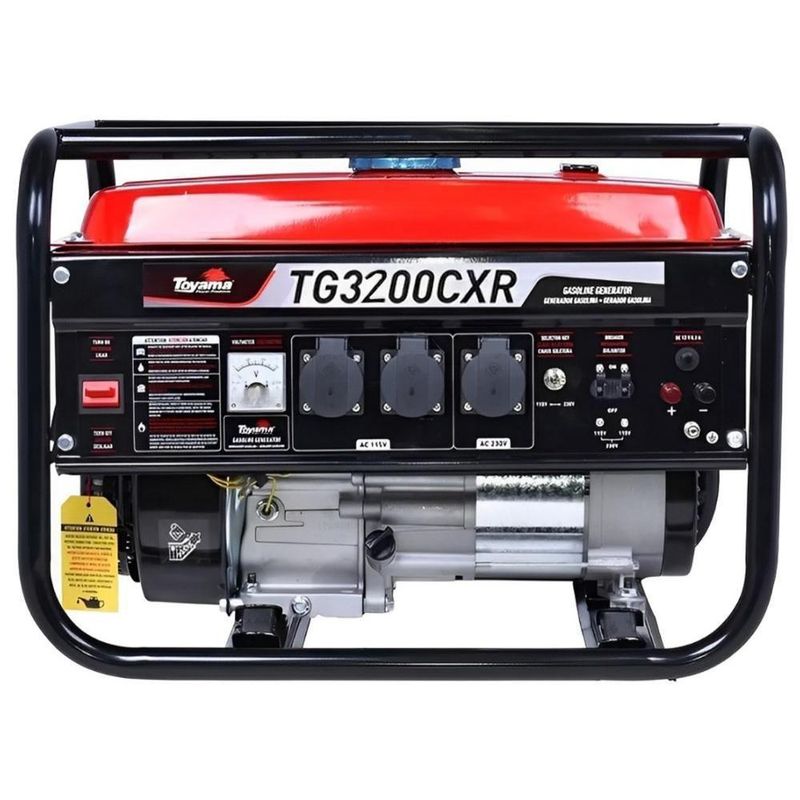 Gerador De Energia à Gasolina 3,1kva 4 Tempos 7 Hp Bivolt Tg3200cxr Toyama Bivolt