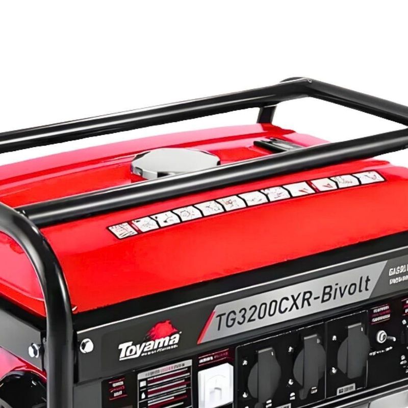 Gerador De Energia à Gasolina 3,1kva 4 Tempos 7 Hp Bivolt Tg3200cxr Toyama Bivolt