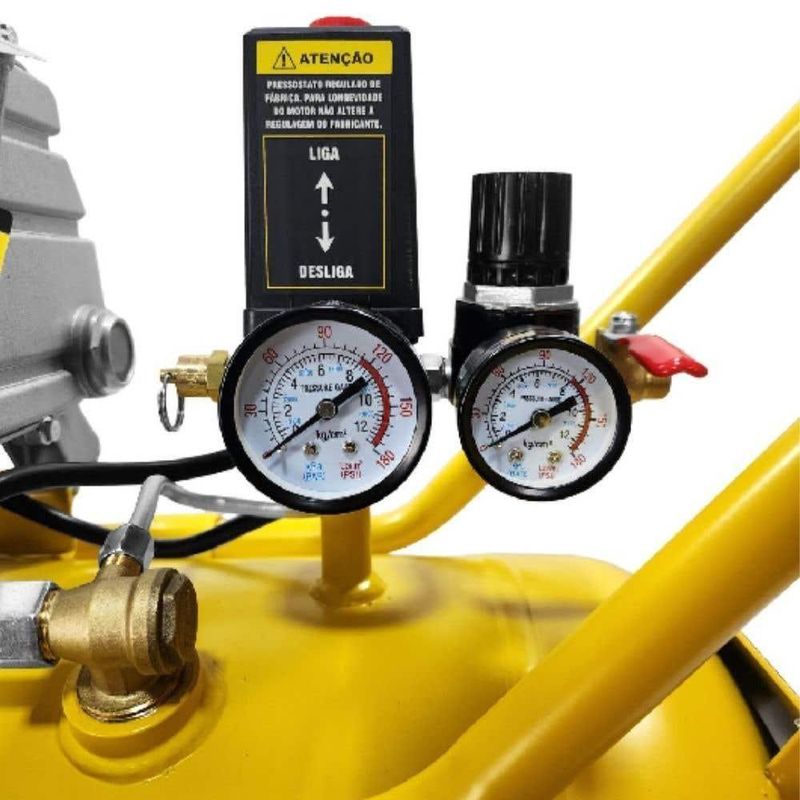 Compressor De Ar 43l 2,5hp 220v Com Parafusadeira 12v Bivolt Com Kit 13 Peças Tekna Evald