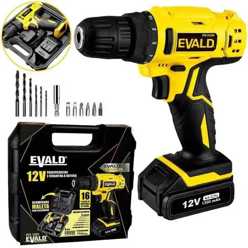 Compressor De Ar 43l 2,5hp 220v Com Parafusadeira 12v Bivolt Com Kit 13 Peças Tekna Evald