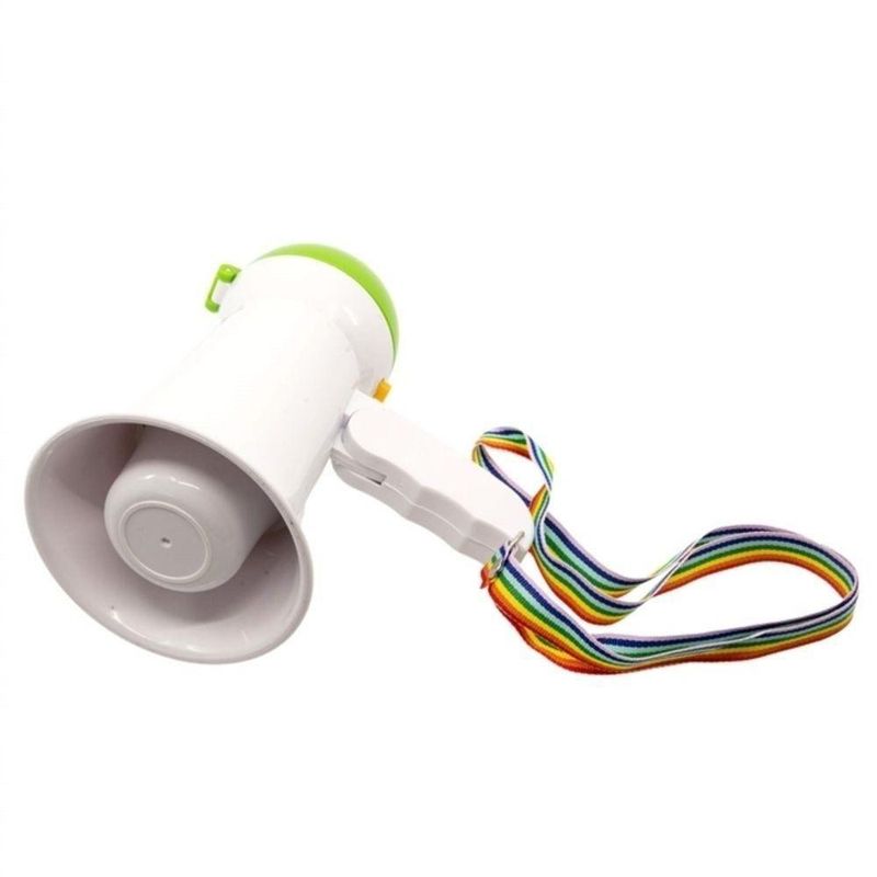Megafone Amplificador Portatil Mini Gravador De Mao Ajuste Sirene Musical Dobravel A Pilha