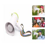 Megafone Amplificador Portatil Mini Gravador De Mao Ajuste Sirene Musical Dobravel A Pilha