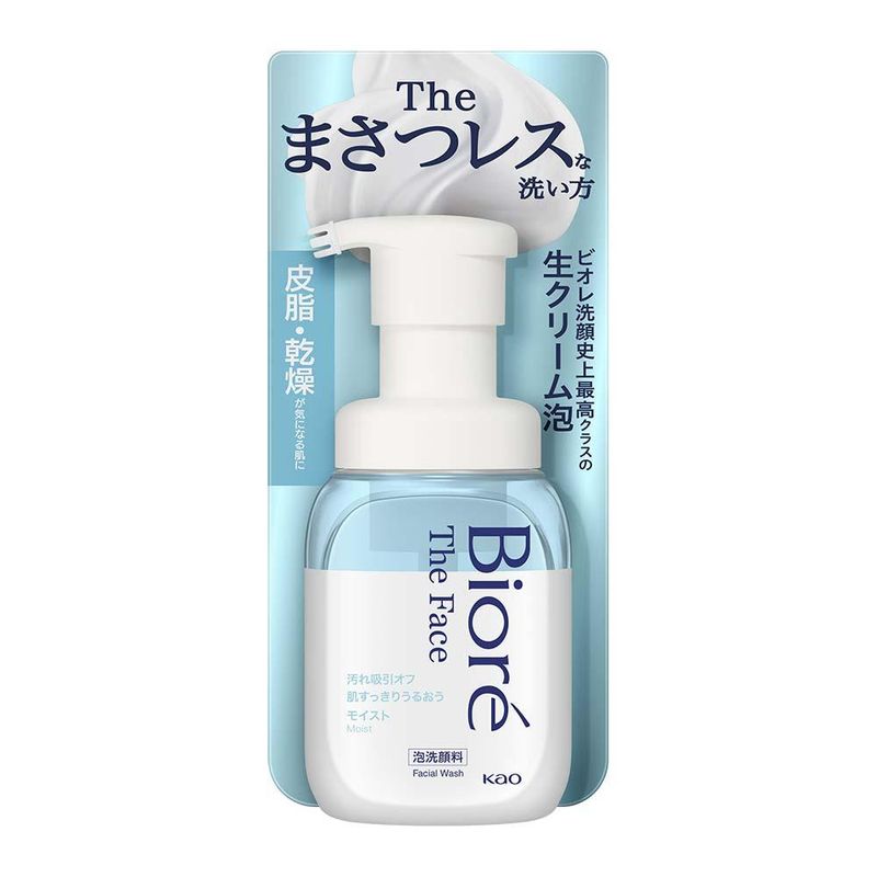 Espuma de limpeza facial bioré - the face moisture